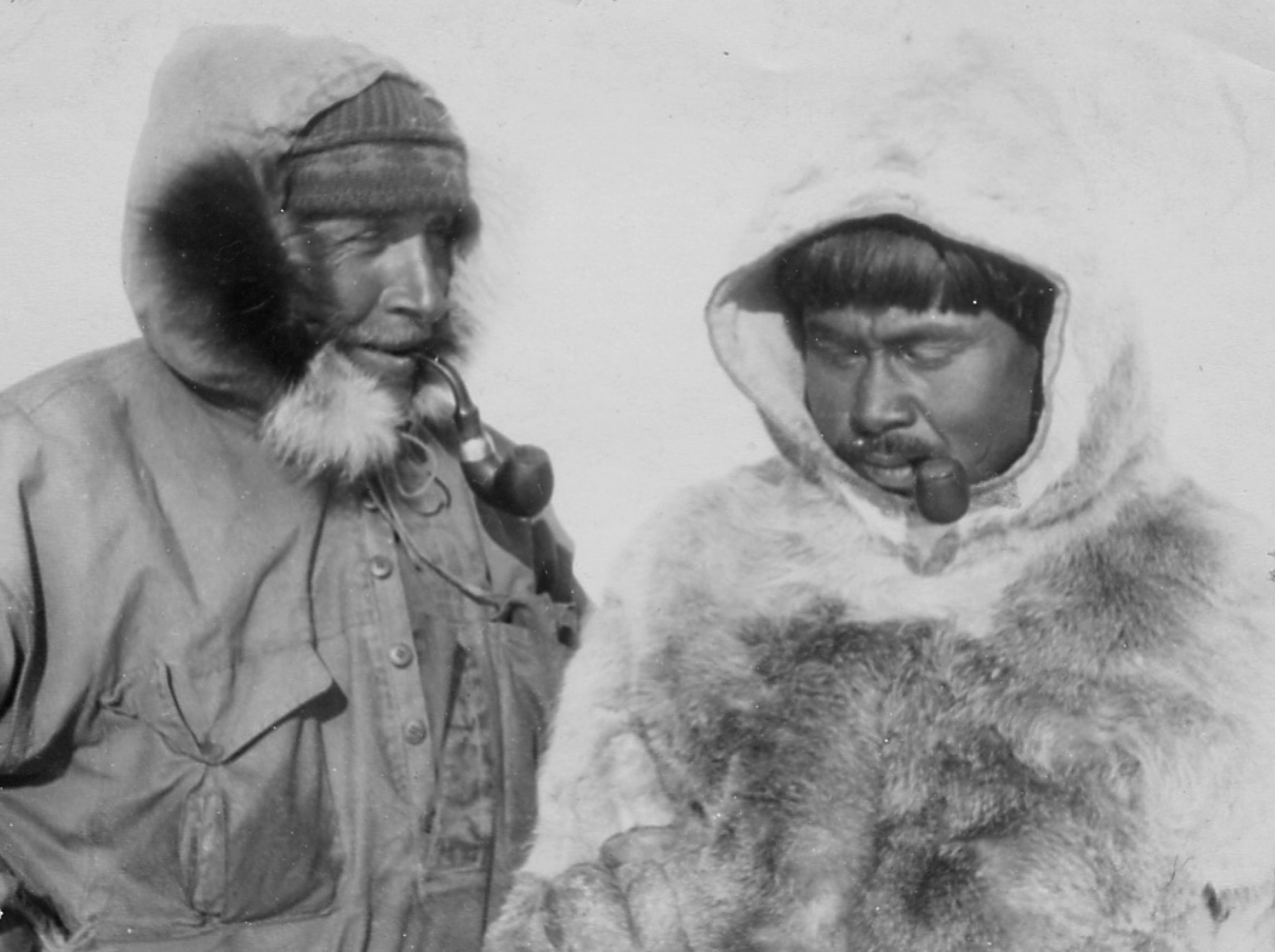 Alfred Wegener (right) and Rasmus Villumsen during the 1930 Greenland expedition — one of the last photographs of Wegener alive