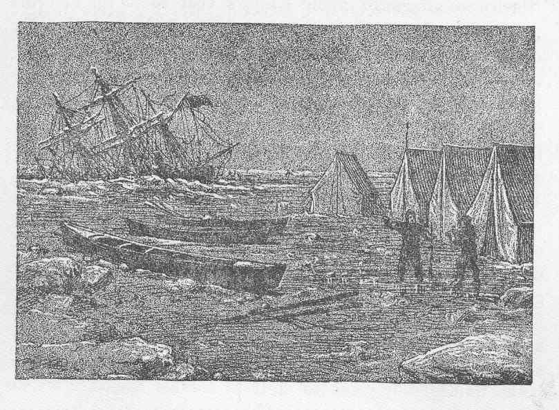 The sinking of the USS Jeannette, crushed by Arctic ice (original 19th-century illustration)