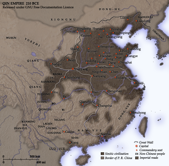 Map of the county system in the Qin Dynasty Map of the county system in the Qin Dynasty