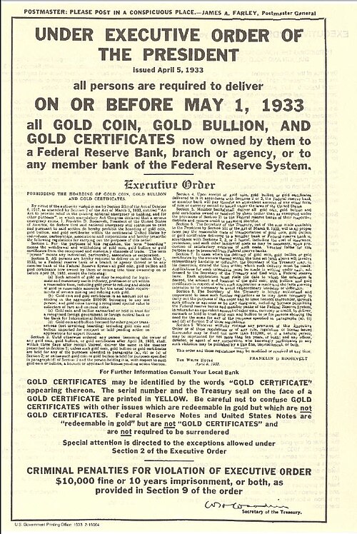 Original of Executive Order 6102